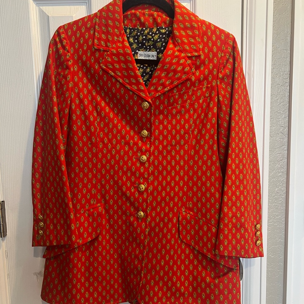 Elegant Red Patterned Women's Blazer no tag for care,brand and size